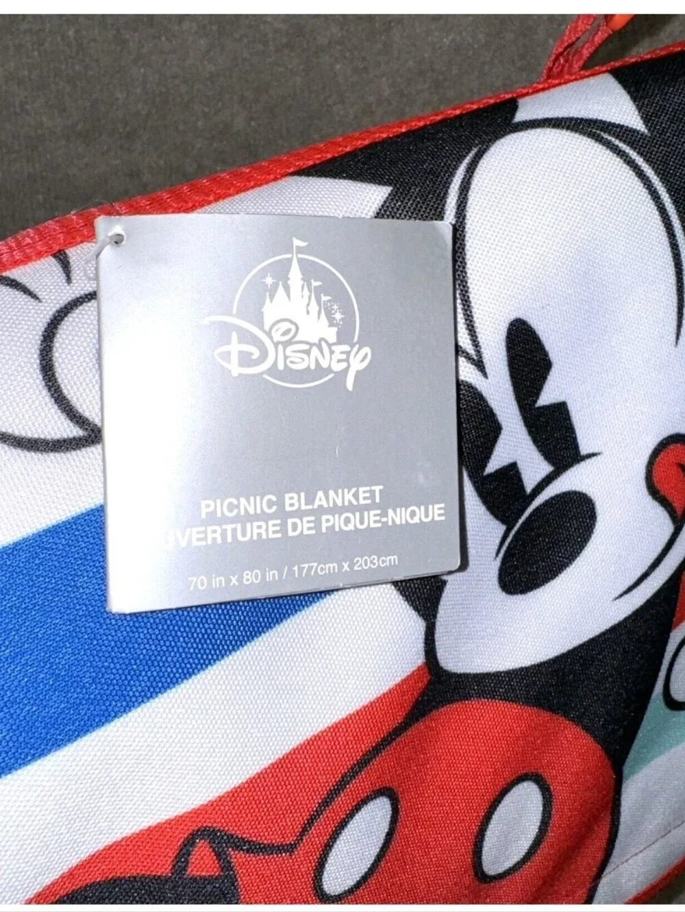 Disney Mickey Mouse Red White And Blue Patriotic Ice Cream Cones Picnic Blanket